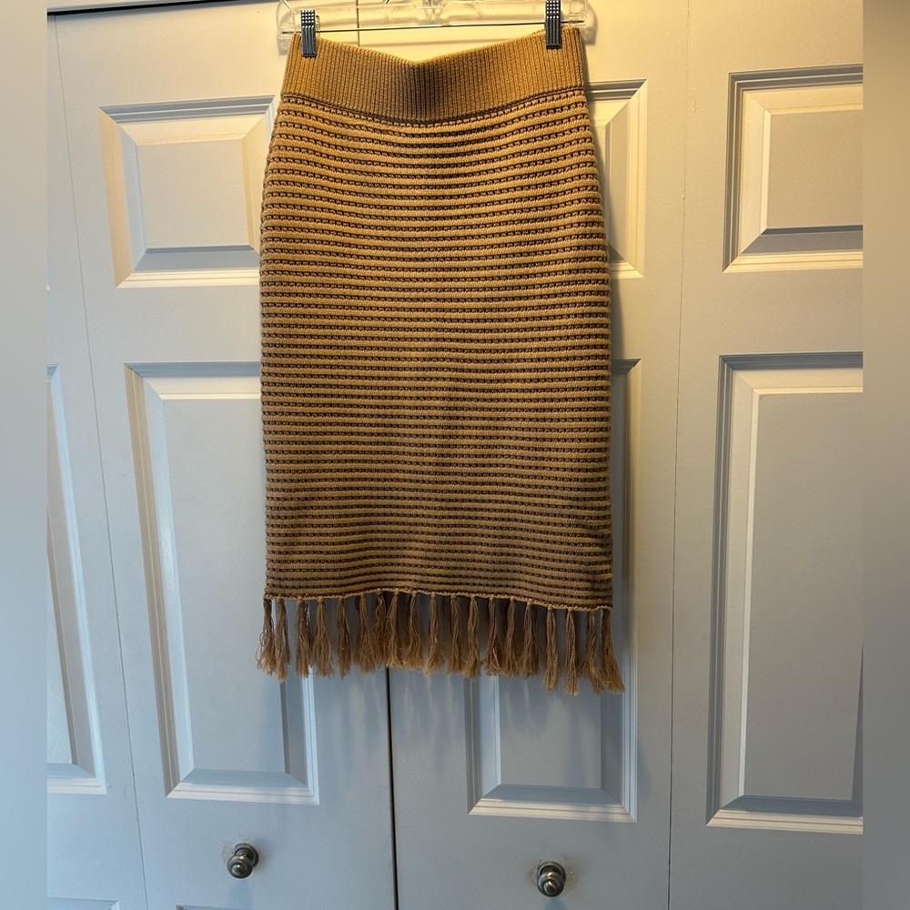 EUC Banana Republic Knit Skirt with Fringe